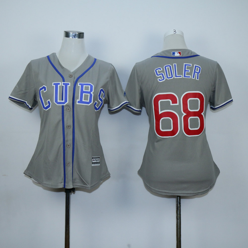 Women Chicago Cubs 68 Soler Grey MLB Jerseys